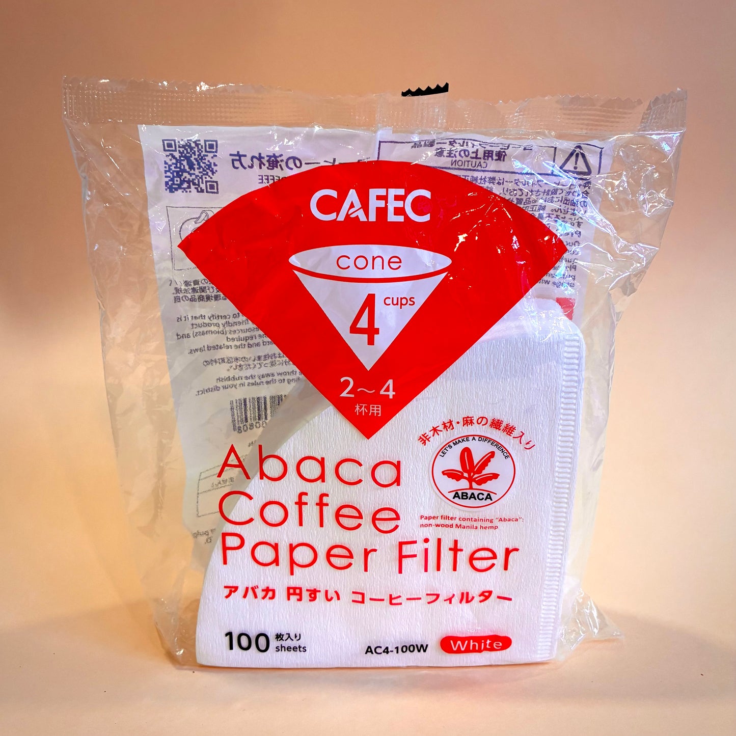 CAFEC - Sachet de 100 filtres ABACA 4 tasses